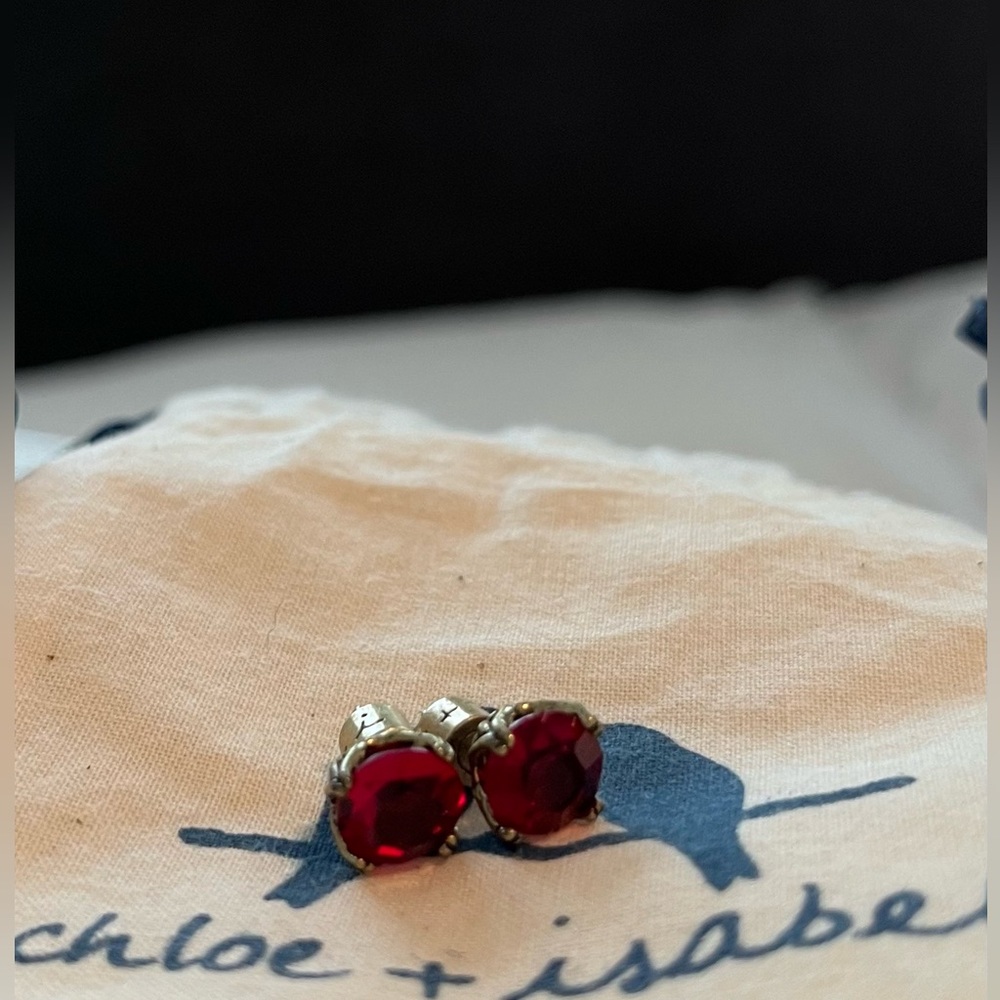 Chloe + Isabel Ruby Red Birthstone Stud Earrings